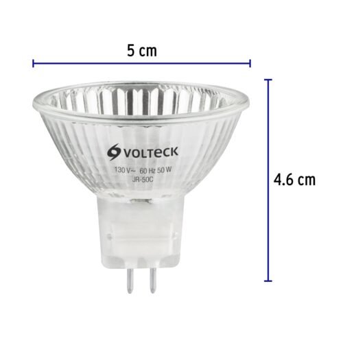 47254 - Lámpara de halógeno transp. 50 W tipo MR16 en caja, Volteck