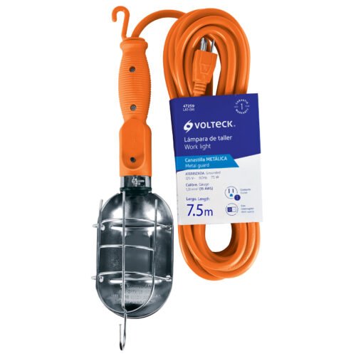 472592 47259 - Lámpara de taller con canastilla metálica 7.5 m, Volteck