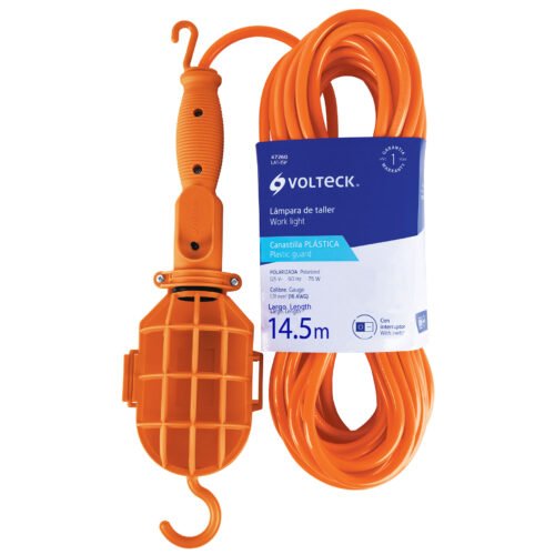 472602 47260 - Lámpara de taller con canastilla plástica, 14.5 m, Volteck