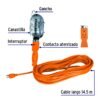 472611 47261 - Lámpara de taller con canastilla metálica 14.5 m, Volteck