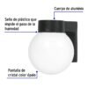 47286 - Arbotante de pared tipo globo, lámpara no incluida, Volteck