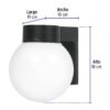 47286 - Arbotante de pared tipo globo, lámpara no incluida, Volteck