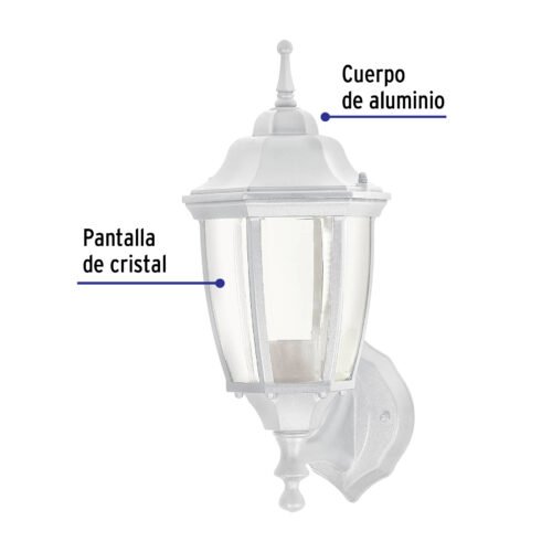 472881 47288 - Arbotante tipo farol tradicional soportado p/exterior blanco