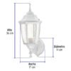472882 47288 - Arbotante tipo farol tradicional soportado p/exterior blanco