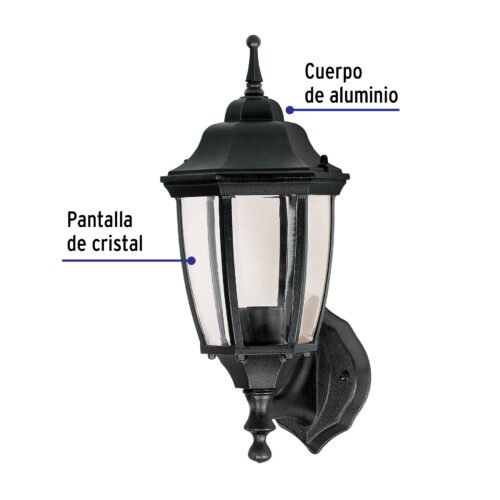 472891 47289 - Arbotante tipo farol tradicional soportado p/exterior, negro