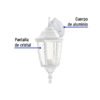 472901 47290 - Arbotante tipo farol tradicional suspendido p/exterior, bco.