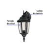 472911 47291 - Arbotante tipo farol tradicional suspendido p/exterior negro