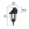 472912 47291 - Arbotante tipo farol tradicional suspendido p/exterior negro