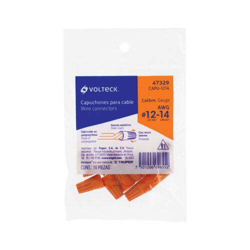 47329 - Bolsa con 10 capuchones para cable, calibres 14 a 12 AWG