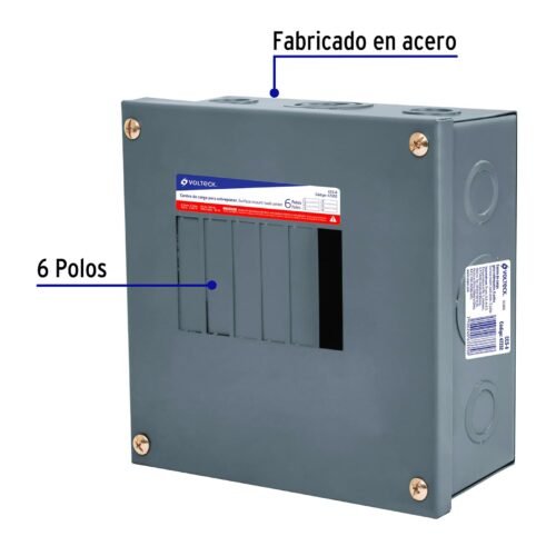 473321 47332 - Centro de carga de sobreponer, 6 polos, Volteck