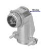 47343 - Conector curvo 1/2" para tubo flexible metálico, Volteck