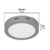 47347 - Luminario LED tipo plafón 12 W, redondo, luz de día, gris