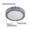 47347 - Luminario LED tipo plafón 12 W, redondo, luz de día, gris