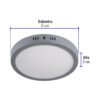 473481 47348 - Luminario LED tipo plafón 18 W, redondo, luz de día, gris