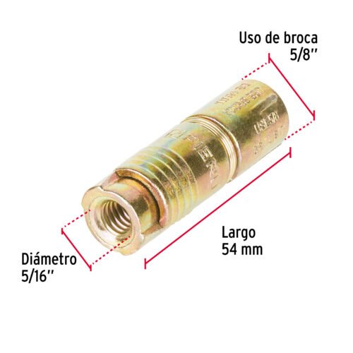 47366 - Caja con 50 taquetes expansivos de 5/16" sin tornillo, FIERO
