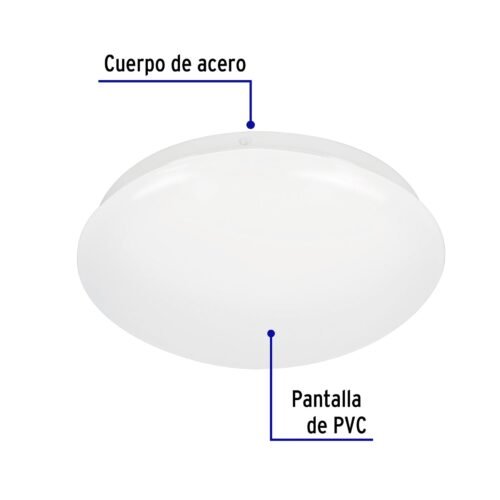47374 - Luminario LED 8W plafón decorativo liso, luz de día, BASIC