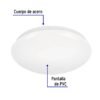 473761 47376 - Luminario LED 18W plafón decorativo liso, luz de día, BASIC