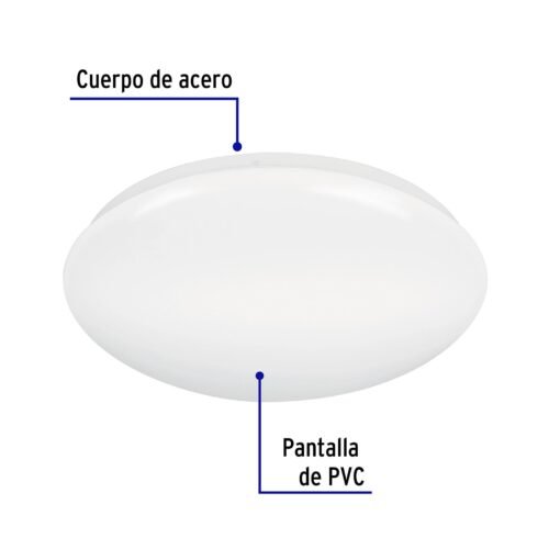 47377 - Luminario LED 22W plafón decorativo liso, luz de día, BASIC