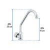 47379 - Llave individual fregadero,ABS,cuello corto,hexagonal, BASIC