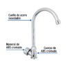 47380 - Llave individual fregadero,ABS,cuello curvo,hexagonal, BASIC