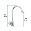 47380 - Llave individual fregadero,ABS,cuello curvo,hexagonal, BASIC