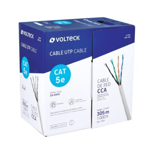 47383 - Metro de cable UTP CAT5E, Bobina de 305m, blanco, VOLTECK