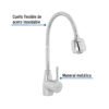 473861 47386 - Monomando para fregadero con cuello flexible, cromo, Tubig