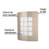 47390 - Arbotante decorativo cuerpo acero inox, lámpara no incluida