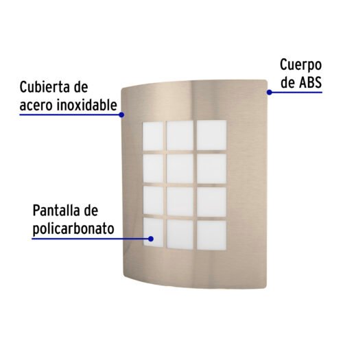 47390 - Arbotante decorativo cuerpo acero inox, lámpara no incluida