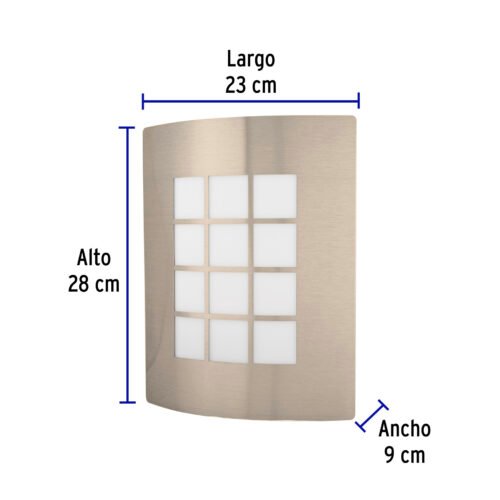 47390 - Arbotante decorativo cuerpo acero inox, lámpara no incluida