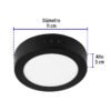 47395 - Luminario LED tipo plafón 6 W, redondo, luz de día, negro