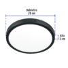 47398 - Luminario LED tipo plafón 24 W, redondo, luz de día, negro