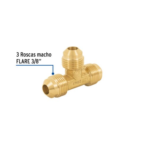 47412 - Tee unión de latón 3/8", Foset