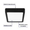 474161 47416 - Luminario LED tipo plafón 12 W, cuadrado, luz de día, negro