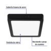 474171 47417 - Luminario LED tipo plafón 18 W, cuadrado, luz de día, negro