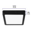 474172 47417 - Luminario LED tipo plafón 18 W, cuadrado, luz de día, negro