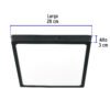 47418 47418 - Luminario LED tipo plafón 24 W, cuadrado, luz de día, negro