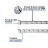 47425 - Manguera para boiler, acero inox, 1/2"x3/4", 120 cm, Foset