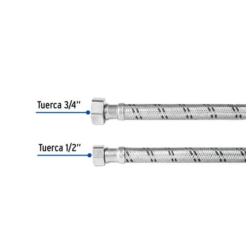 47426 - Manguera para boiler, acero inox, 1/2"x3/4", 150 cm, Foset