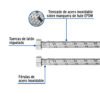 47427 - Manguera para boiler, acero inox, 3/4"x3/4", 100 cm, Foset