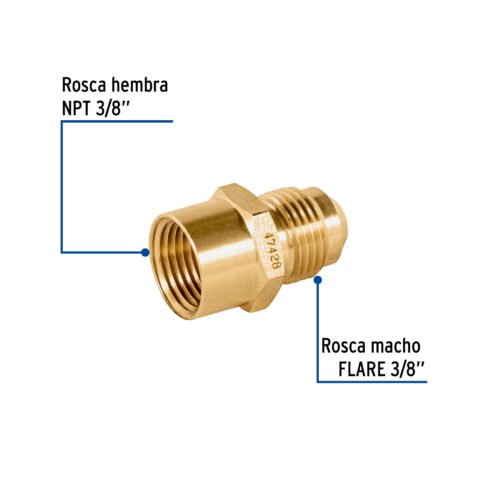 47428 - Niple campana de latón de 3/8" X 3/8", Foset