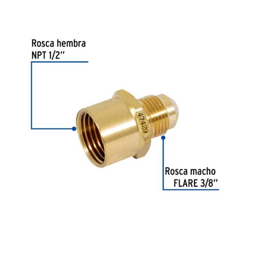 47429 47429 - Niple campana de latón de 3/8" X 1/2", Foset