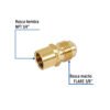 47430 - Niple campana de latón de 3/8" X 1/4", Foset
