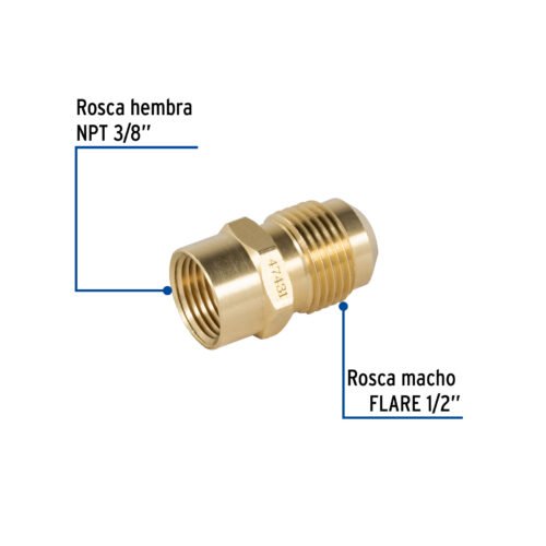 47431 - Niple campana de latón de 1/2" X 3/8", Foset