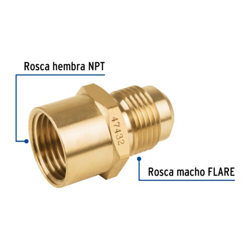 47432 - Niple campana de latón de 1/2" X 1/2", Foset