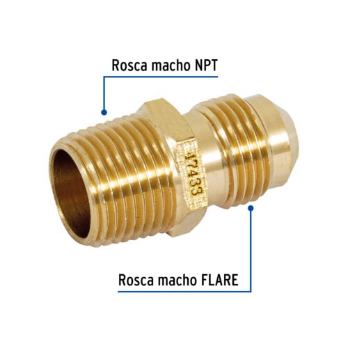47433 - Niple terminal de latón de 3/8" X 3/8", Foset