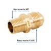 47435 - Niple terminal de latón de 3/8" X 1/4", Foset