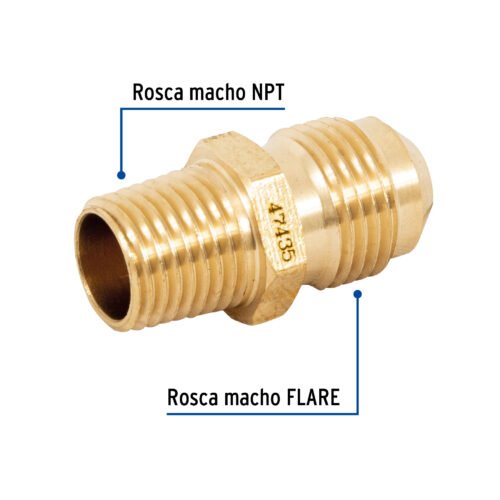 47435 - Niple terminal de latón de 3/8" X 1/4", Foset