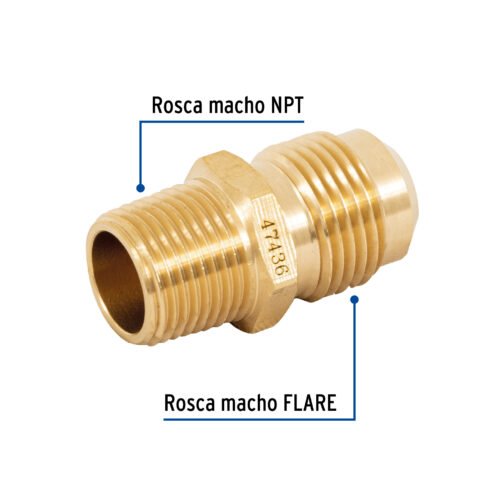 47436 - Niple terminal de latón de 1/2" X 3/8", Foset