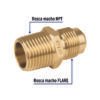 47437 - Niple terminal de latón de 1/2" X 1/2", Foset
